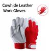 1pair Cowhide Leather Work Gloves Safety Labour Protection Thick Welding Gloves Garden Driver Workers Work Wear-resistant Gloves