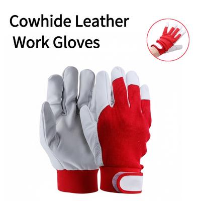 1pair Cowhide Leather Work Gloves Safety Labour Protection Thick Welding Gloves Garden Driver Workers Work Wear-resistant Gloves