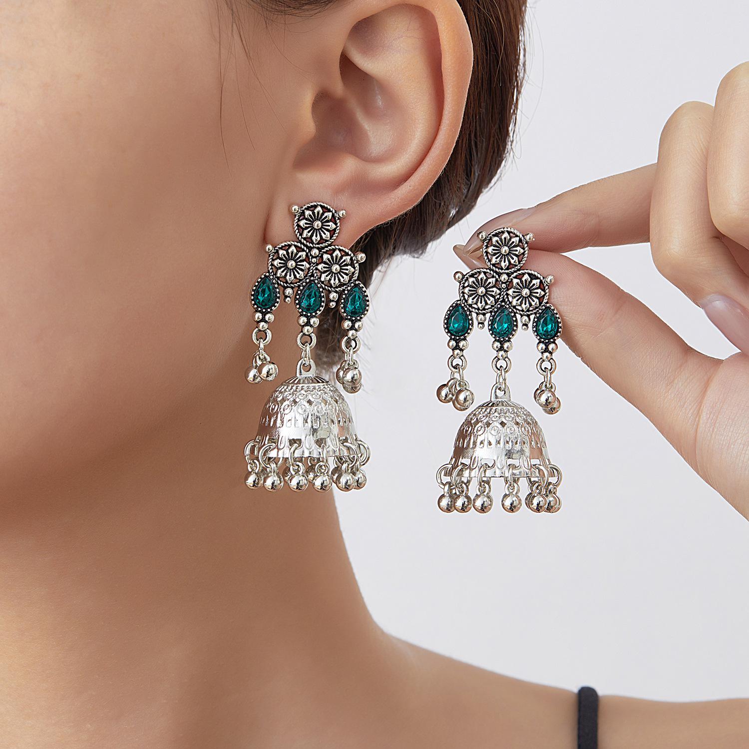 European  American Bohemian Ethnic Bell Earrings: Exotic, Exaggerated Style