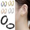 2 PCS Small Hoop Earrings Silver Color Stainles Steel Round Pendientes Anti-allergy for Women Men 2025 Fashion Jewelry Gifts