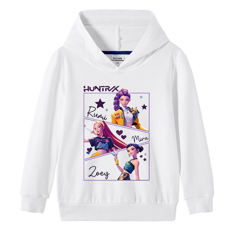 Kid's Loose Casual Pullover Hoodie KPop Demon Hunter Street Fashion Printed Top