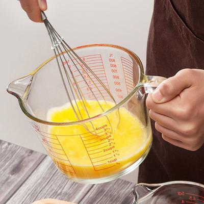 Yousheng Glass Measuring Cup Triple Measurement Scale Cup Heat Resistant Microwave Safe Kitchen Tools with V-Shaped Spout And Ergonomic Handle