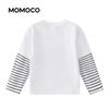 MOMOCO Youth Long-Sleeve Color-Block Faux Two-Piece T-Shirt