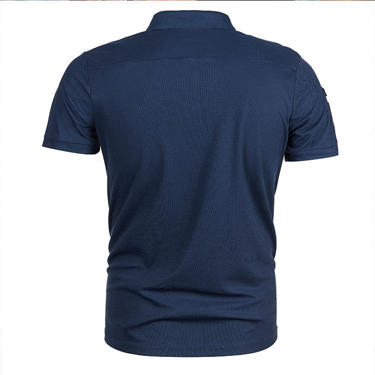 European and American Style Men's Summer Top Short Sleeve Polo Shirt Large Size Casual Turn Down Collar T-Shirt