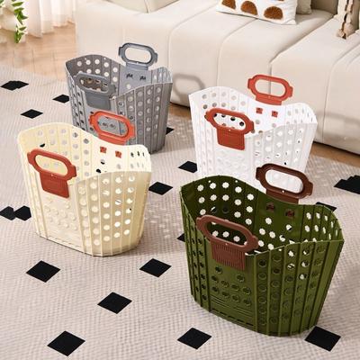 Plastic Dirty Clothes Basket Folding Wall-mounted Laundry Basket Foldable High-capacity Portable Laundry Basket