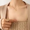 Wind Niche H Letter Lucky Necklace, Titanium Steel Plated 18K Gold Non-Fading Collarbone Chain Jewelry