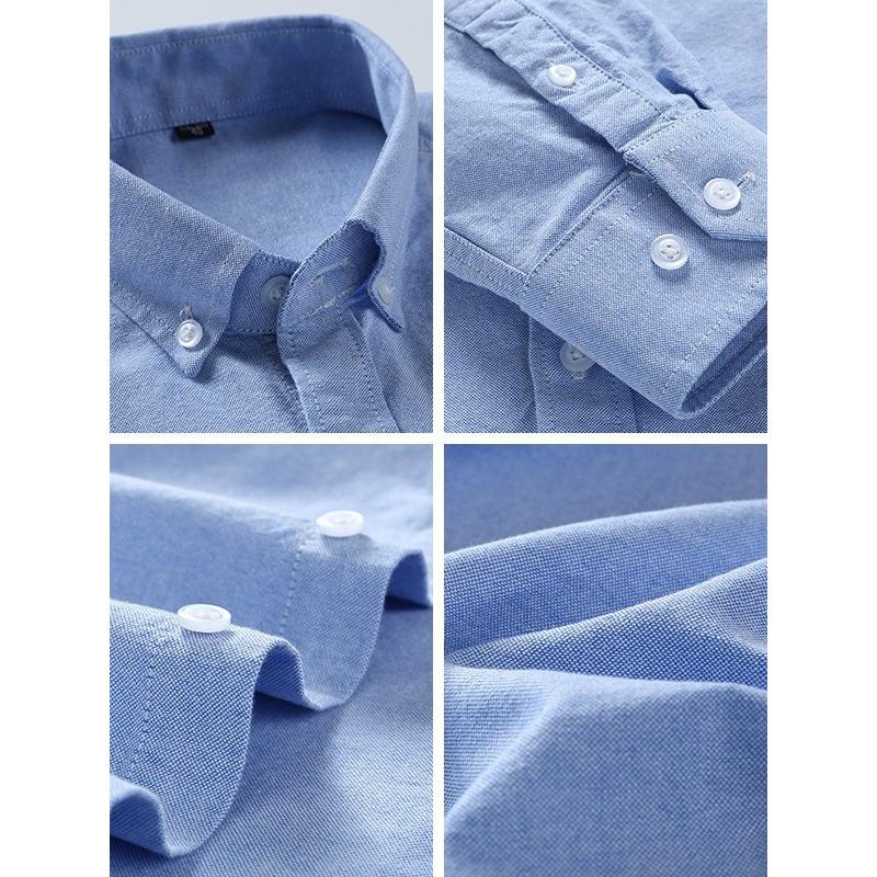 Kariertes Lässiges Baumwoll-Herrenhemd Slim Fit Mit Pferde-Logo Oxford-Stoff Langärmeliges Gestreiftes Hemd Für Herren