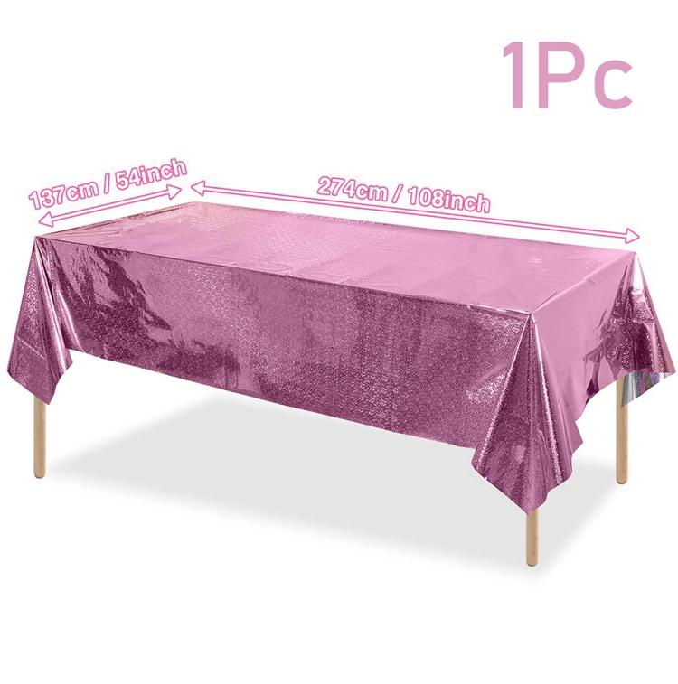 Iridescence Laser Aluminum Film Tablecloth Table Cover Happy Birthday Party Decortion Kids Baby Shower Decor Tablecloth Supplies