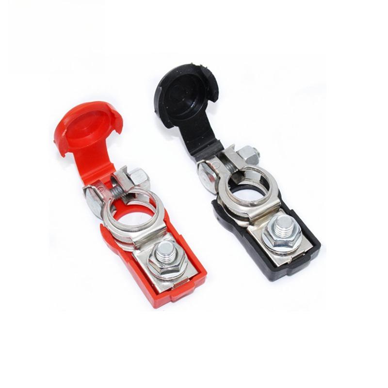 1 Pair Universal Car Battery Terminals Cable Terminal Clamps Connectors Positive and Negative Red and Black Battery Connector
