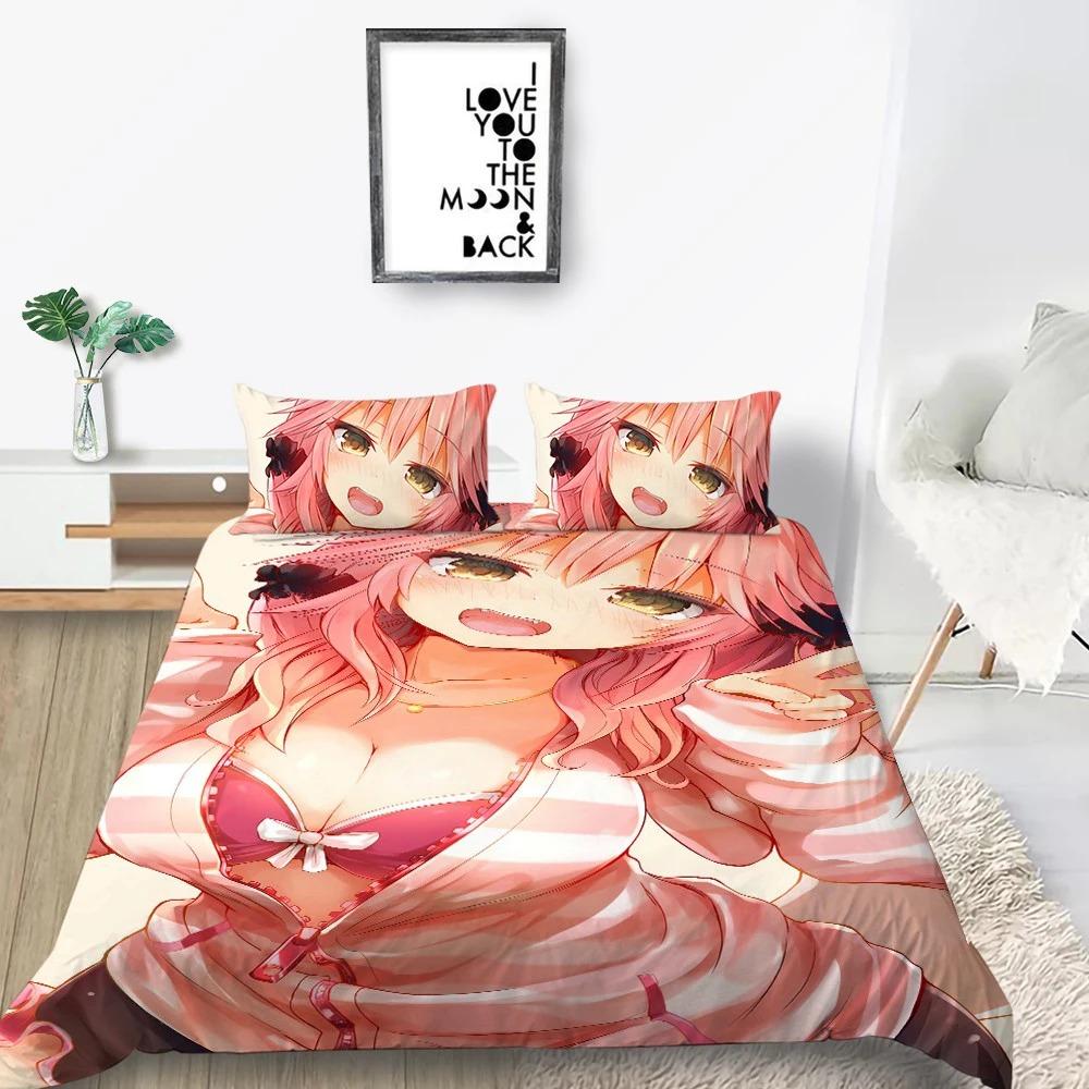 Sexy Girls Bedding Sets Kids Bed Comforter Cover Sets Anime Quilt Cover Home Bedclothes 3d Printing Beauty Bedspread No Sheet