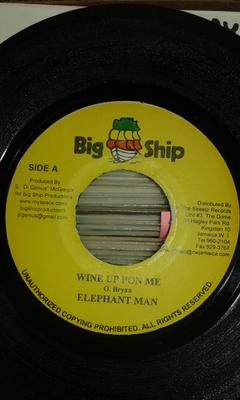 7inch Record ELEPHANT MAN / LADEN - Wine Up Pon Me / Gyal Coward NONE Big Ship Jamaica Reggae, Ska & Dub Used