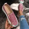 Women Flats Luxury Bling Rhinestone Sewing Platform Loafers Ladies Fashion Comfort Thick Sole Slip On Casual Shoes Zapatos Mujer