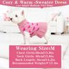 Small Dog Sweater Dress Heart Puppy Sweater Dog Knitted Clothes with Leash Hole Turtleneck Pullover Warm