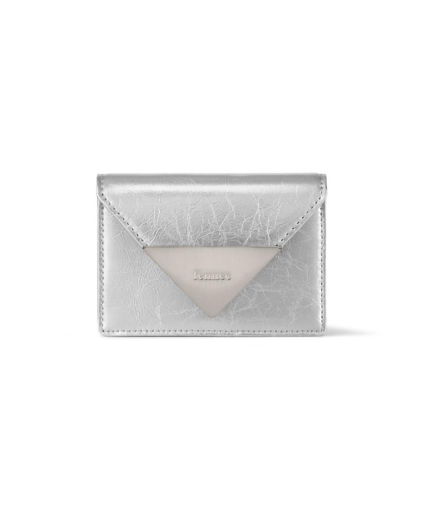 Fennec Crinkle Triangle Accordion Pocket - Silver