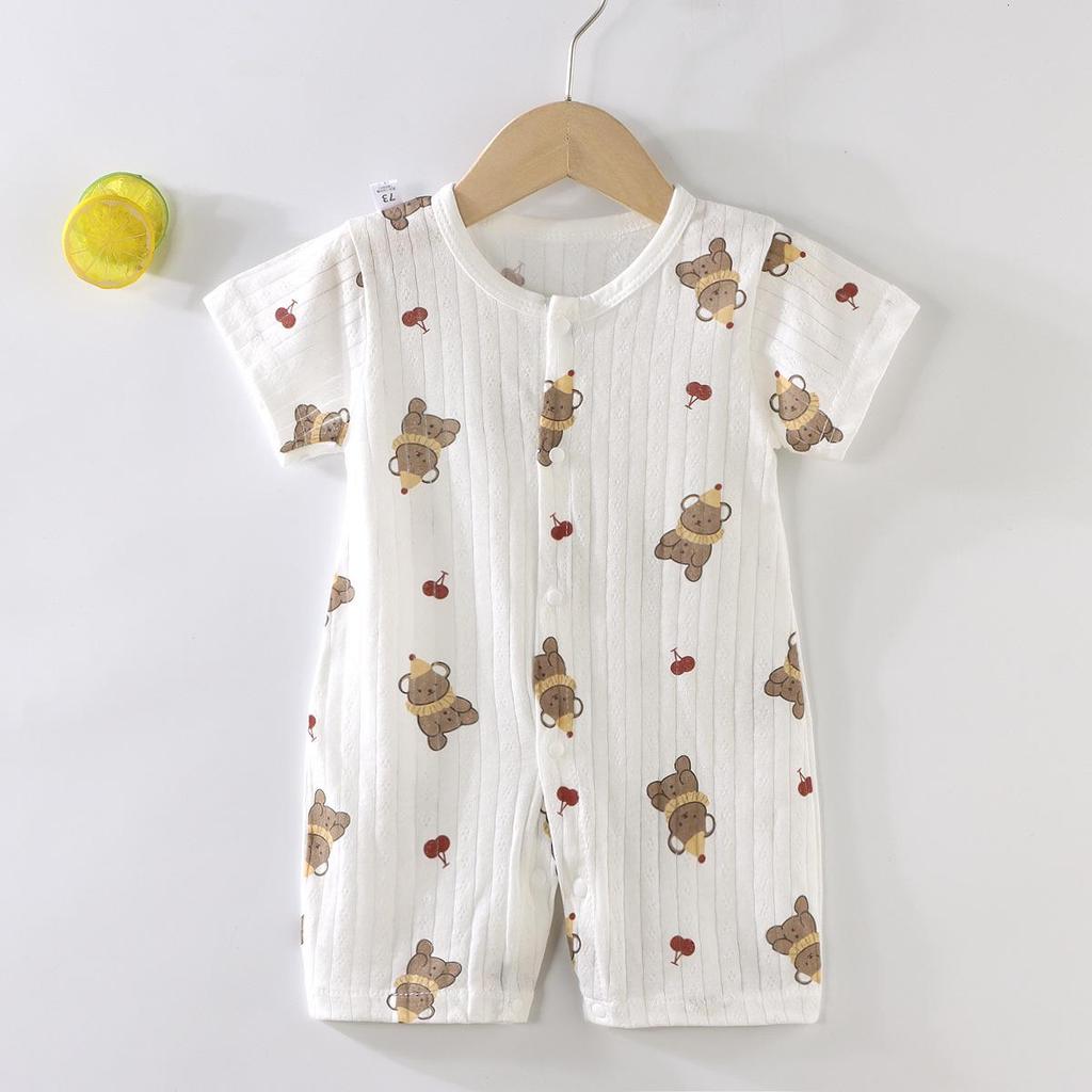 Tuta Jumpsuit Romper in Cotone Jacquard per Bebè 2025, 0-1 Anno, Body Sottile ed Elegante Classe A