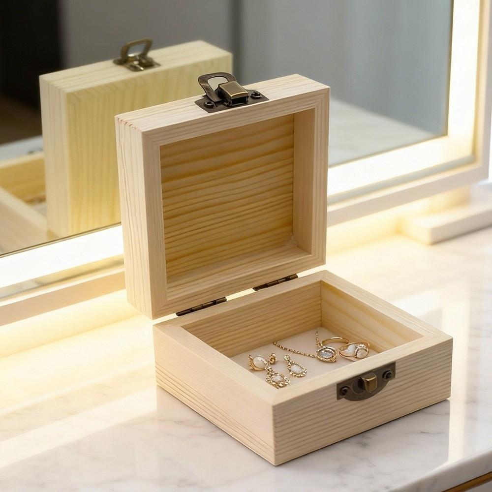 Plain Wooden Packing Box Small Size Gift Box Jewelry Storage Box  Jewelry and Small Item Storage