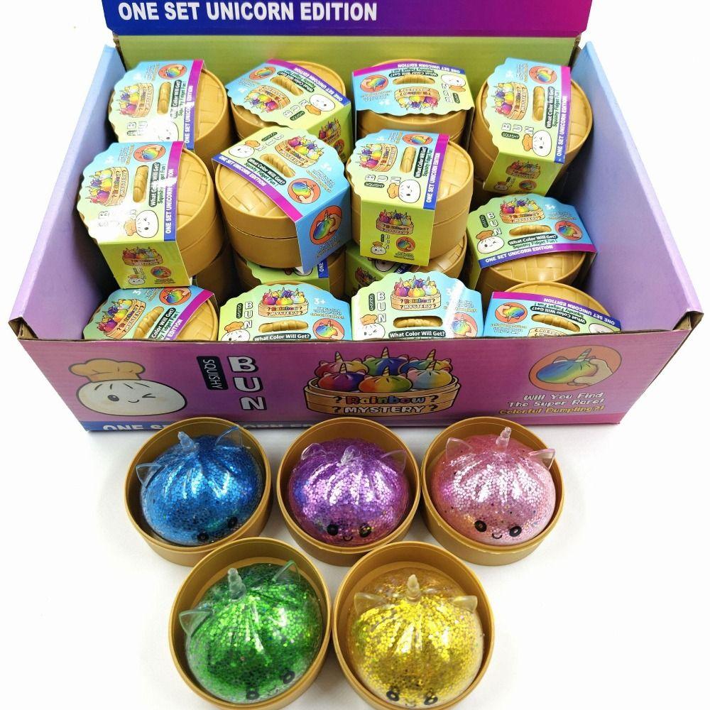 With Steamer Dumpling Squishy Toys Colorful Sensory Fidget Ball Squishy Dumpling Kids Adults