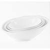 Creative Pure White Ceramic Multi-Purpose Bowl: Hot Pot, Salad, Soup, Pasta, Ramen, Slanted Rim Design.