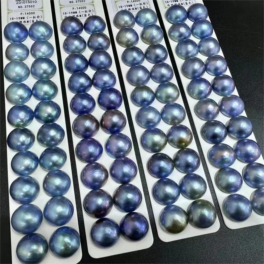 Fashion Big Size 15-16mm Natural Sea Water Indonesia Blue Mabe Pearl for Pendant Jewelry