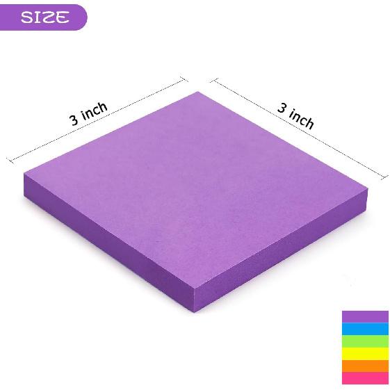 Early Buy Sticky Notes 6 Bright Color 6 Pads Self-Stick Notes 3 in x 3 in, 100 Sheets/Pad