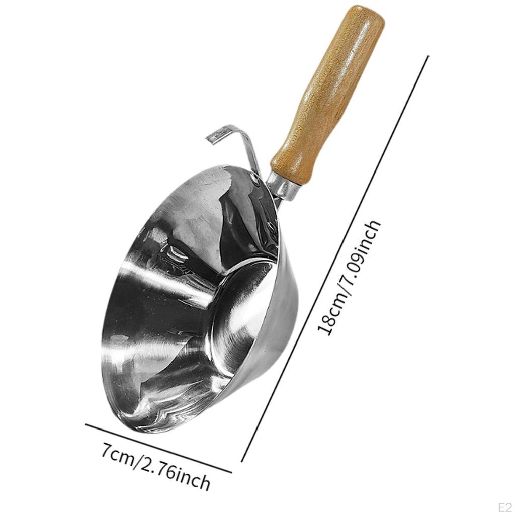 Edelstahl-Eimerschaufel-Fliesenwerkzeug mit Holzgriffbeton für Heimwerkerprojekte