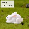 Cute White Hare Easter Decoration Dollhouse Ornament Miniature Rabbit Figurine Micro Landscape Resin Bunny Statue Fairy Garden