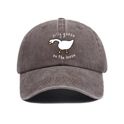 Big Goose Printed Baseball Hat for Men and Women, Small Fresh Soft Top Duck Tongue Hat, Sunshade Hat, Outdoor Sunscreen