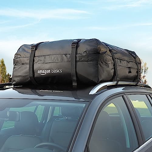 Amazon Basics Camping/Travel Rooftop Cargo Bag, Black, 425L Capacity, Waterproof