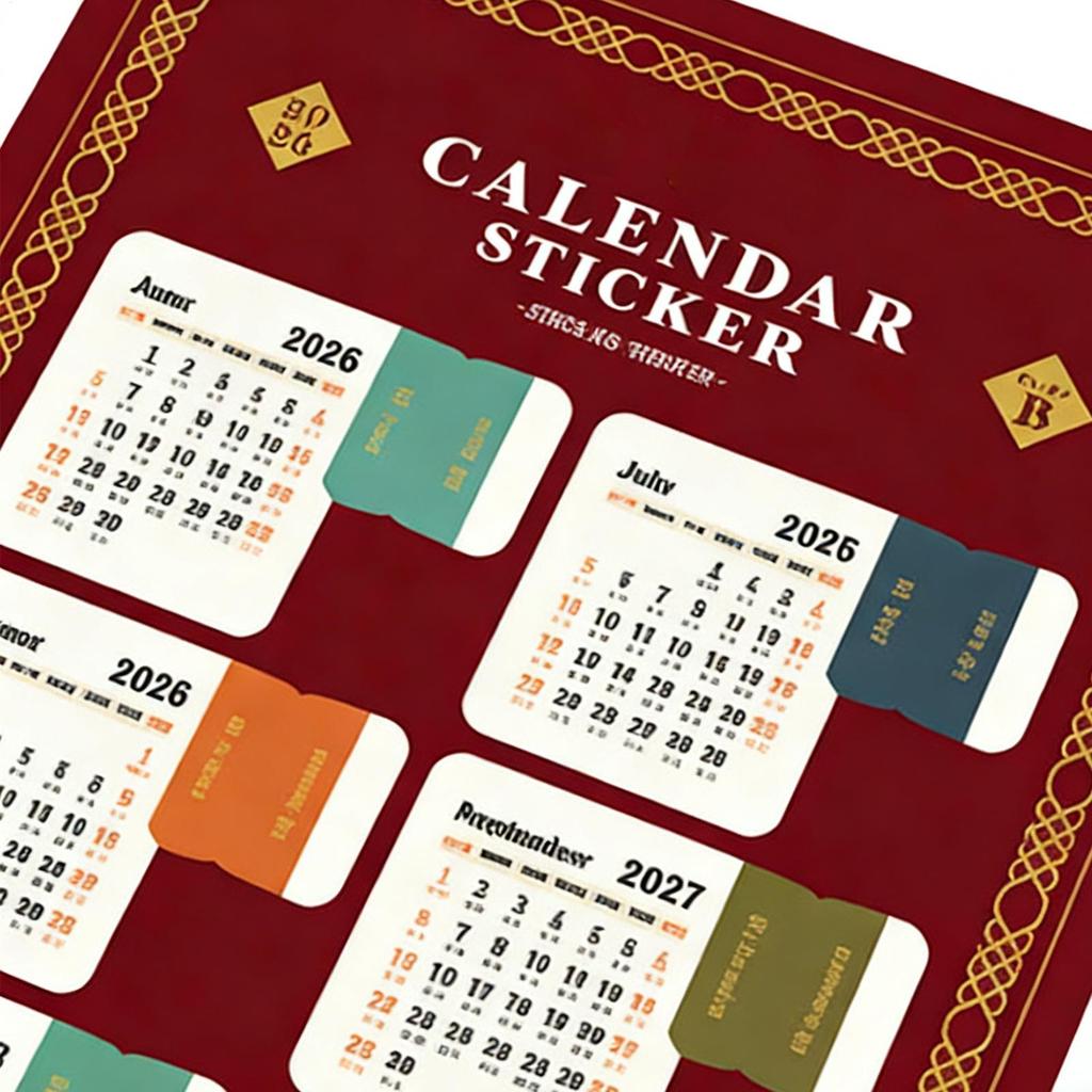 2026 Calendar Stickers 2 Sheets Vintage Gold Foil Notebook Planner Index Stickers Yearly Monthly Planner To Do List Bookmarks