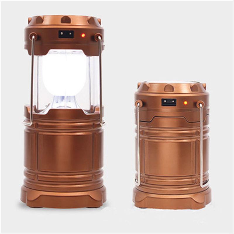 Rechargeable LED Solar Camping Lantern - Portable, Retractable, Emergency Outdoor Tent Light