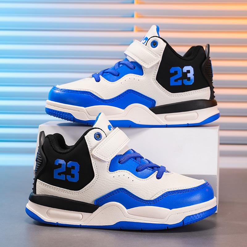 Boys' High-Top Leather Basketball Shoes - 2025 Winter Collection for Primary & Older Students