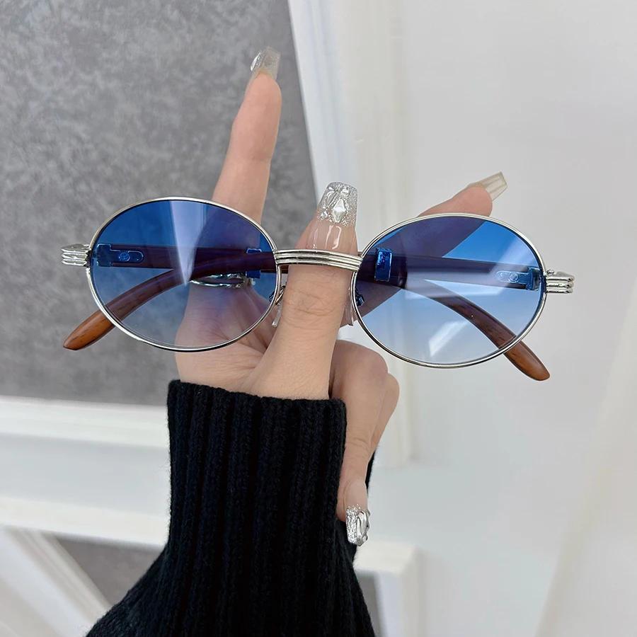Designer Brand Oval Sunglasses Women Men Classical Small Frame Round Sun Glasses Female Mirror Colors Elegant Fashion