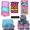 Nee Doh Nice Cube Super Squeeze Giocattolo Fidget, Cubo Morbido Traslucido Rosso per Alleviare lo Stress, Giocattolo Senza BPA per Bambini Adulti