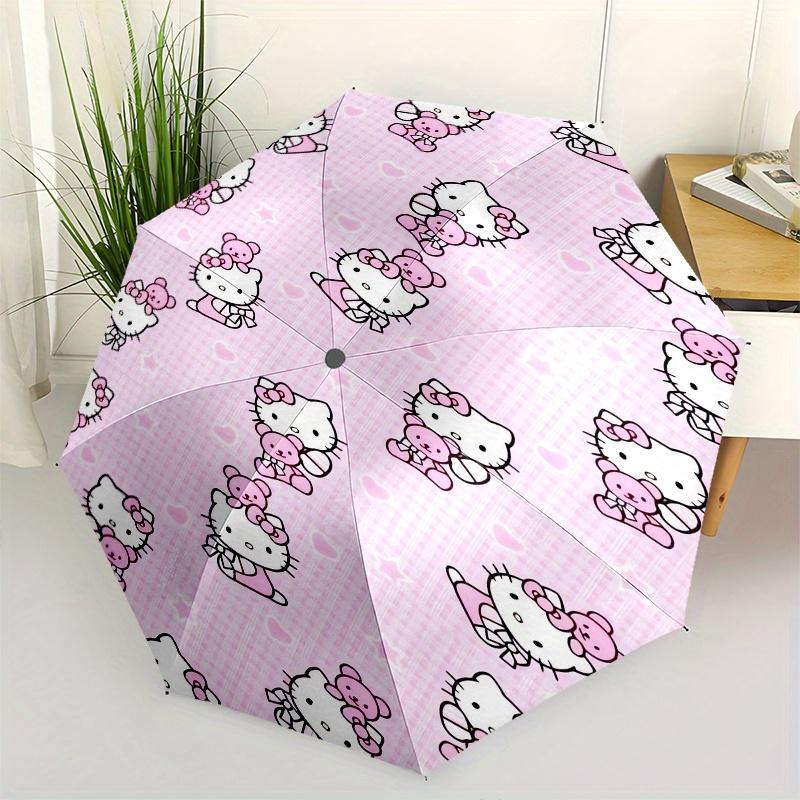 

Hello Kitty,Teddy Bear Automatic Umbrella-Foldable, Durable 8-Bone Design, Compact and Stylish, Great for Camping, Halloween, Christmas, Mot