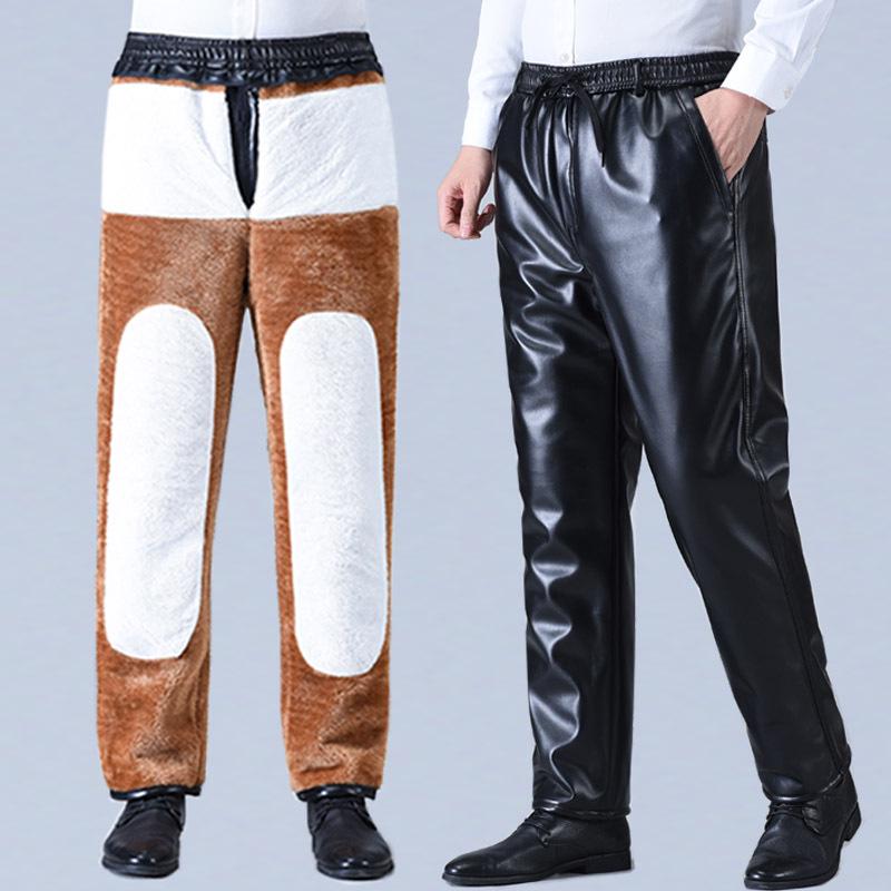 

Men s Warm Waterproof Windproof Leather Motorcycle Suit: Jacket and Pants 1XL for 115-135 lbs