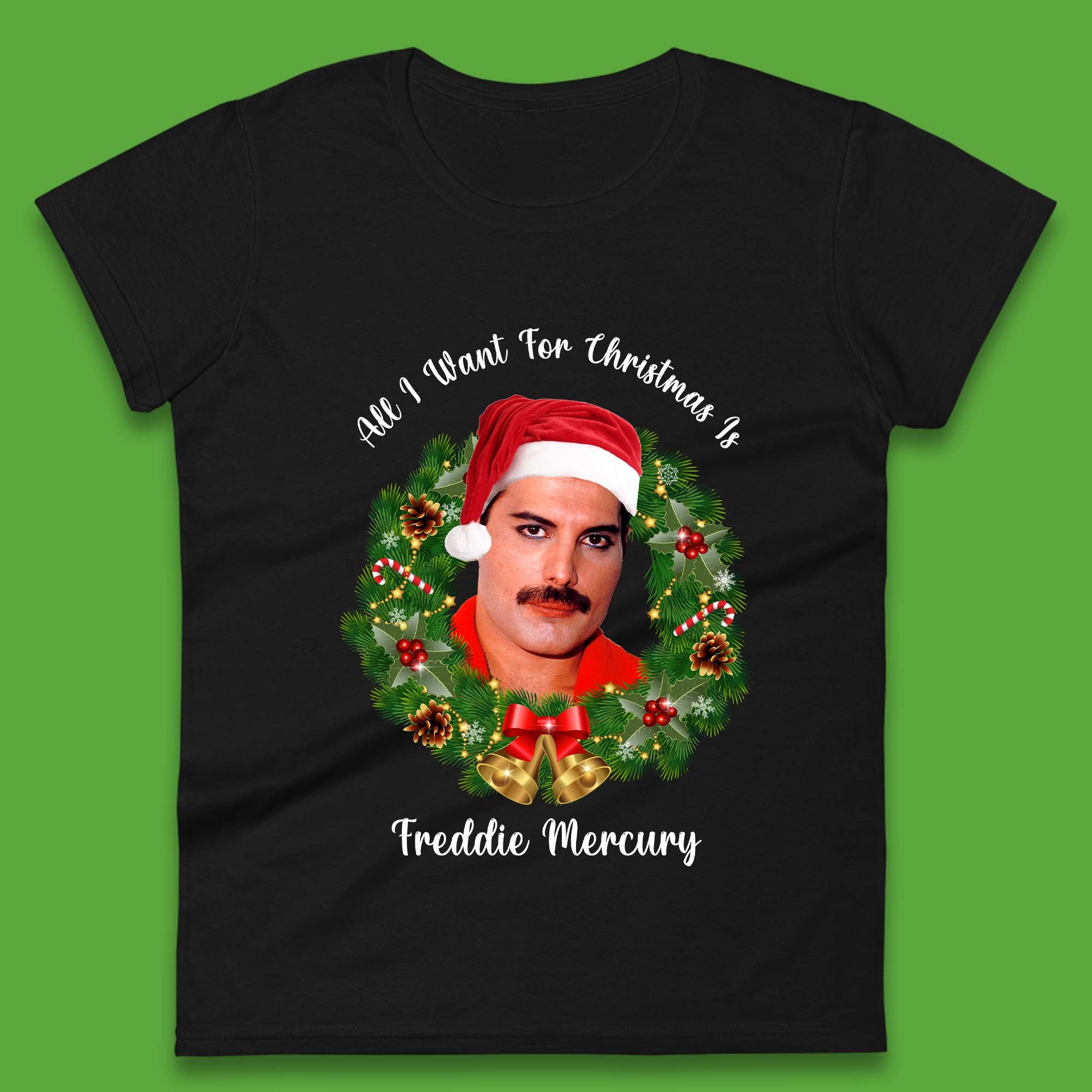 

Freddie Mercury Christmas Womens T-Shirt Mens Tops Tees Unisex M