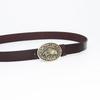 Men's Retro Cowhide Belt with Smooth Buckle - Korean Style, Trendy and Simple Wide Waistband.