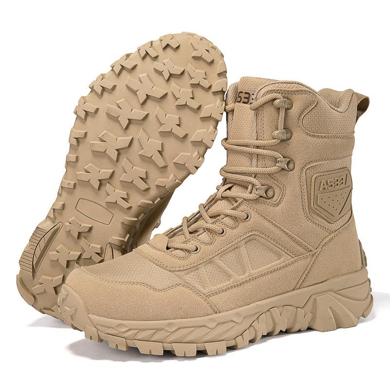 

New large size breathable tactical boots outdoor mountaineering hiking shoes outdoor wear-resistant training combat boots 46 пісочний