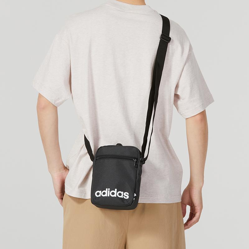 Adidas LINEAR ORG Polyester Casual Crossbody Bag Small Size Unisex Black Adidas HT4738