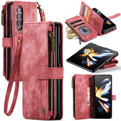 Anti-Shock Leather Cell Phone Bag Case for Samsung Galaxy Z Fold 4 5G Fold4 Fold3 Fold 3 Zfold4 Matte Card Slot Wallet Cover