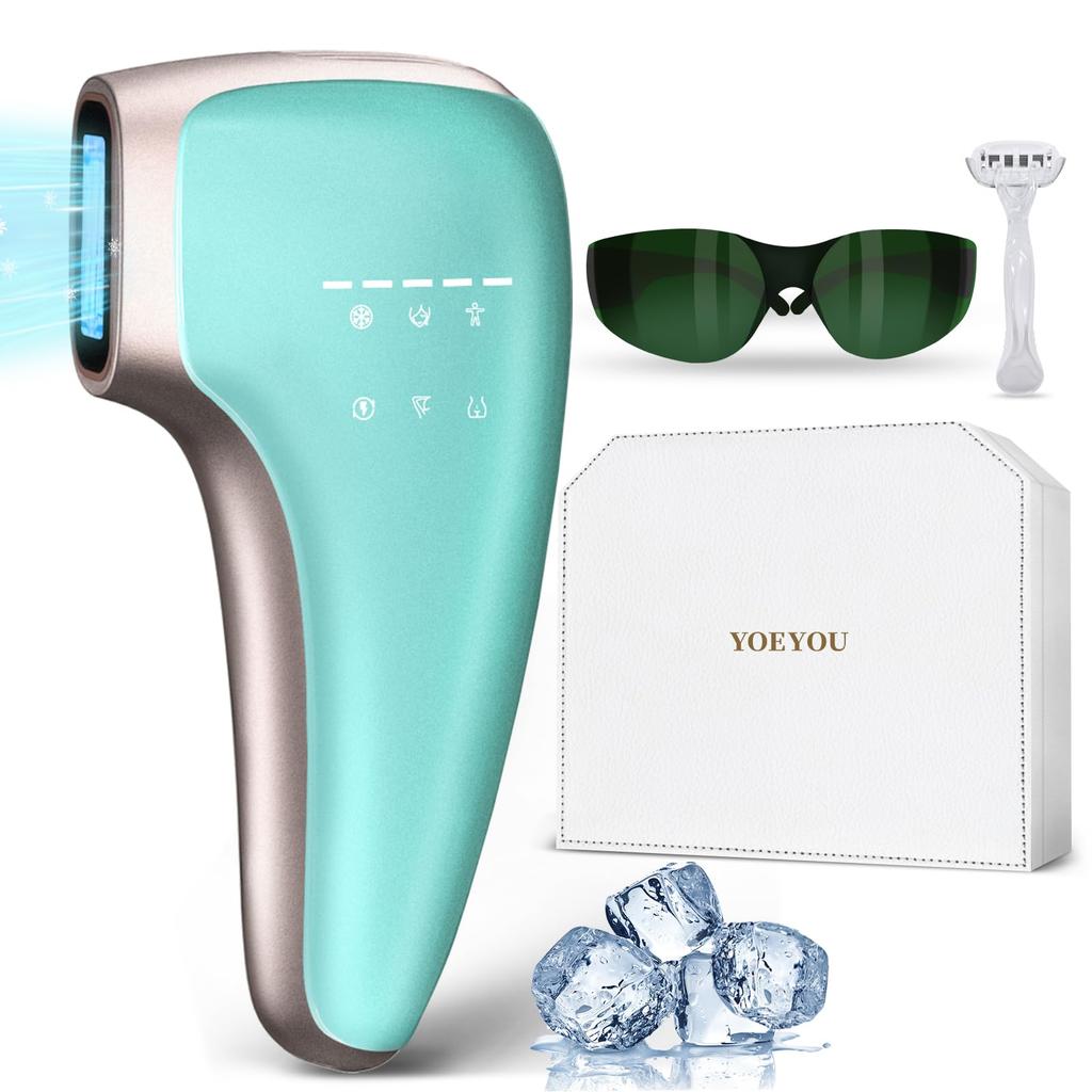 IPL Hair Removal Device for VIO Suitable for Men and Full Body Sapphire 5 Output High Unlimited Painless Laser Hair Home Includes Safety Glasses and