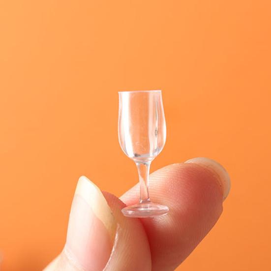 10 Teile/satz Miniatur Rotwein Glas DIY Pretend Spielen Spielzeug Solide 1:12 Puppenhaus Szene Mini Klar Wein Tasse Puppenhaus Zubehör