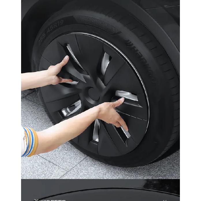 For Model Y Hubcaps 19 Inch Wheel Covers 19'' Wheel Hub Caps Gemini Kit Fit Model Y Accessories 2024-2021 4 Pcs Rim Protector