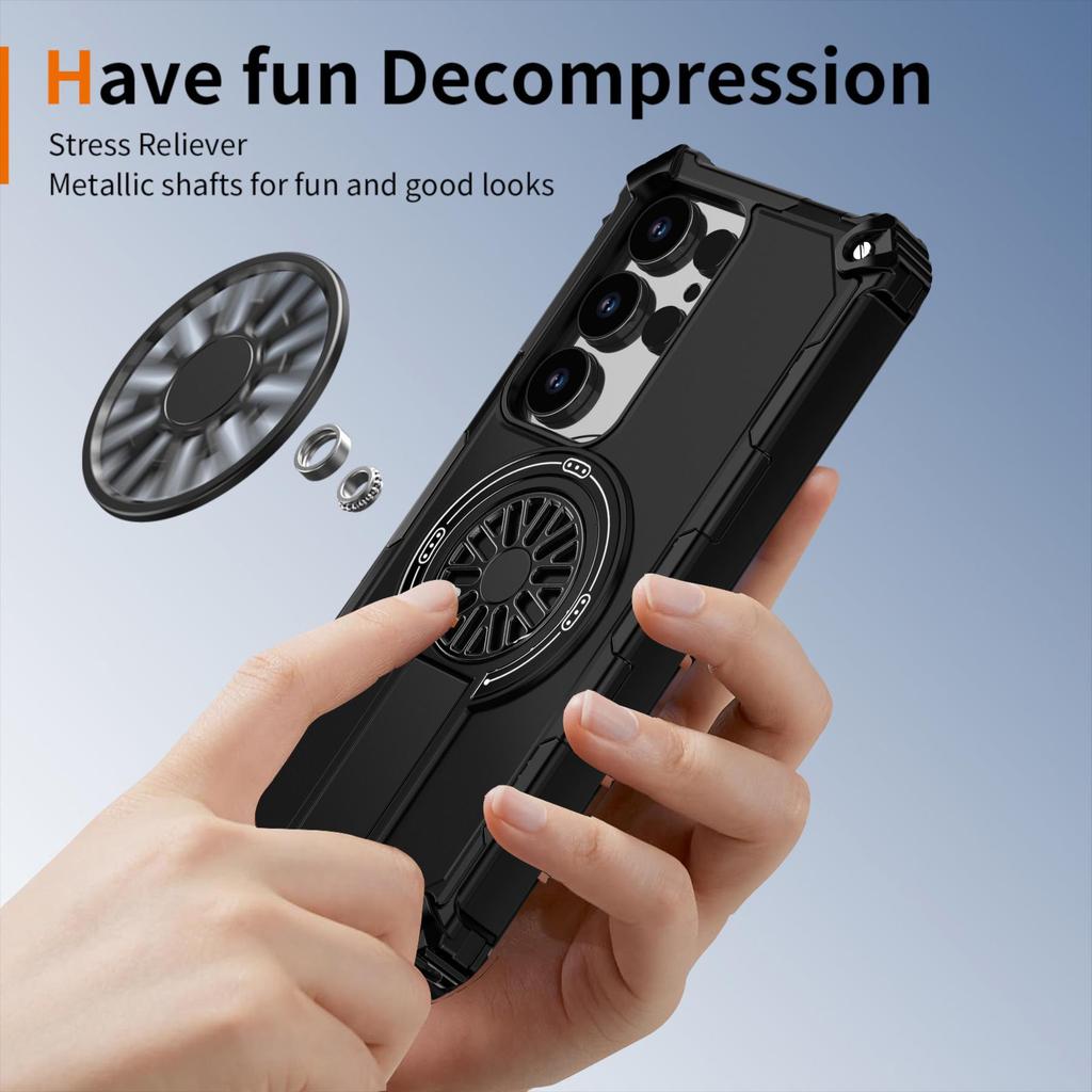 Magnetic Protective Phone Case for Samsung S25 Ultra - Drop-Proof PC Cover with Stand