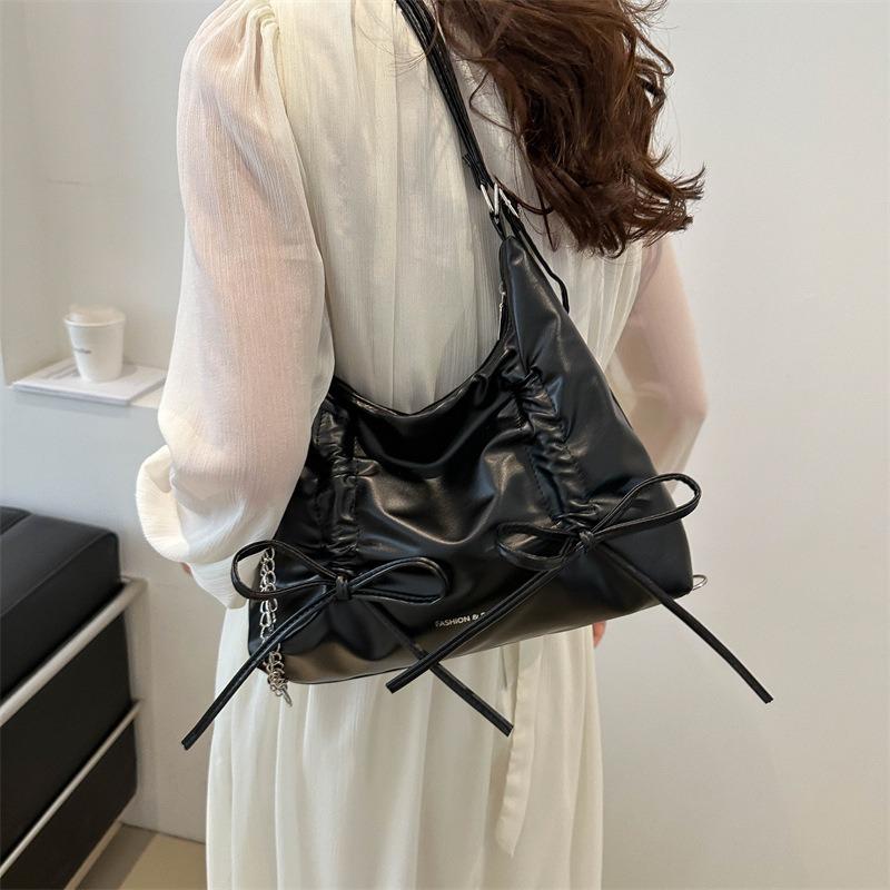 Beautiful Bow Backpack Bag Women's New Fashionable Sweet Tote Bag Casual Large Capacity Messenger Bag