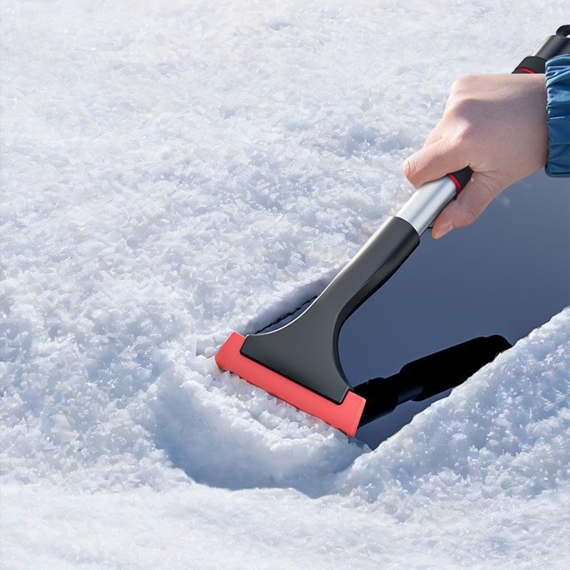 Ausziehbarer Aluminium-Eiskratzer Schneebesen für Autoscheibe Teleskopisch Extra-lang Schneeschaufel