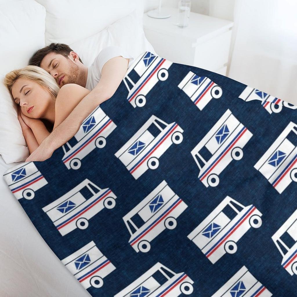 Mail Trucks - blue Throw Blanket Decorative Throw Quilt Soft Big Giant Sofa Blankets