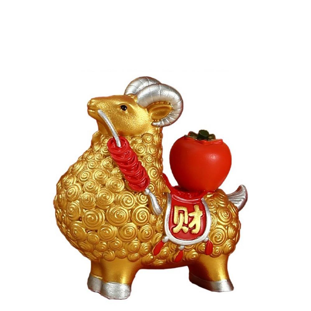 Miniature Feng Shui Goat Statue Creative Zodiac Sheep Figurine Sheep Phone Holder New Year Mascot
