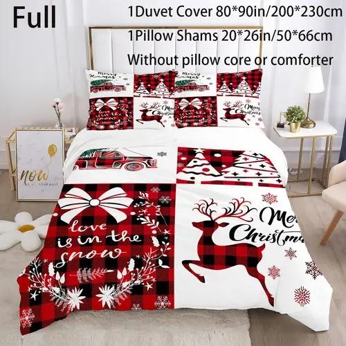 Comforter Christmas Elk Christmas Elk Background Theme Suitable For Children Kids Adults Warm Soft And Breathable