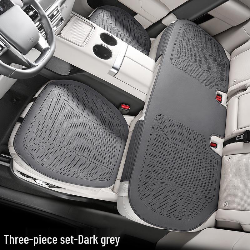 Universal Perforated Suede Leather Car Seat Cushion - Breathable for All Seasons